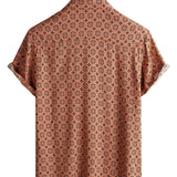 Douwe retro herenoverhemd met korte mouwen – bruin