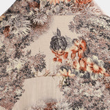 Casper retro herenoverhemd met korte mouwen en bloemenprint – beige