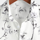 Wit Hawaï-herenoverhemd met bloemen