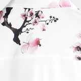 Gert herenoverhemd met korte mouwen en roze bloemenprint – wit