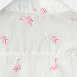 Wit herenoverhemd met flamingo's
