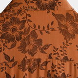 Bruin vintage zomeroverhemd voor heren met bloemen