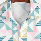Wit herenoverhemd met driehoekenprint