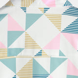 Wit herenoverhemd met driehoekenprint