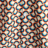 Geel retro herenoverhemd met cirkelprint