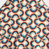 Geel retro herenoverhemd met cirkelprint
