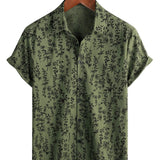 Groen vintage herenoverhemd met bloemen