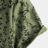 Groen vintage herenoverhemd met bloemen