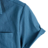 Blauw vrijetijdsoverhemd voor heren met korte mouwen