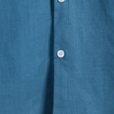 Blauw vrijetijdsoverhemd voor heren met korte mouwen