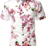 Wit herenoverhemd met bloemenprint