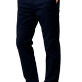 Marineblauwe katoenen stretch herenbroek