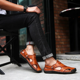 Klassieke leren herensandalen