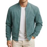 Elegant herenjack met suède-look