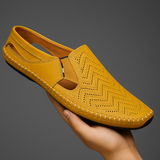Leren herensandalen met bandjes