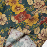 Gert retro herenoverhemd met korte mouwen en botanische print – groen