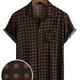 Gert retro herenoverhemd met korte mouwen – bruin