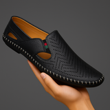 Leren herensandalen met bandjes