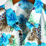 Blauw tropisch Hawaï-herenoverhemd