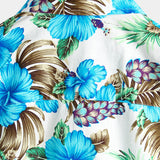 Blauw tropisch Hawaï-herenoverhemd