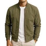 Elegant herenjack met suède-look