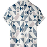 Wit herenoverhemd met geometrische driehoeken