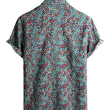 Groen vintage herenoverhemd met paisleyprint