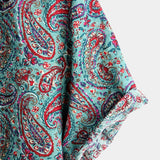 Groen vintage herenoverhemd met paisleyprint