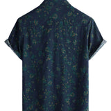 Retro boho herenoverhemd met bloemen