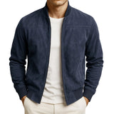 Elegant herenjack met suède-look