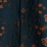 Marineblauw zomeroverhemd voor heren met bloemen