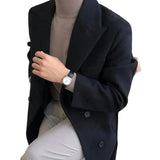 Elegante herenmantel met dubbele knoopsluiting