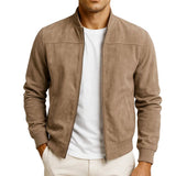 Elegant herenjack met suède-look