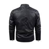 Retro leren herenjas met warme fleecevoering