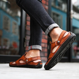 Klassieke leren herensandalen