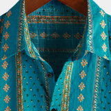 Jelle blauw gestreept retro herenoverhemd