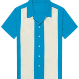Ivo retro herenoverhemd met Cubaanse kraag en korte mouwen