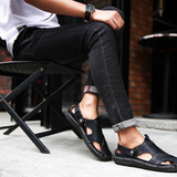 Klassieke leren herensandalen