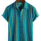 Jelle blauw gestreept retro herenoverhemd