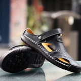 Klassieke leren herensandalen