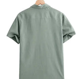 Katoenen vrijetijdsoverhemd voor heren met korte mouwen