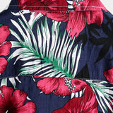 Marineblauw herenoverhemd met bloemenprint