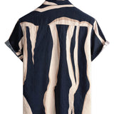 Hugo retro herenoverhemd met korte mouwen en strepen – marineblauw