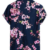 Herenoverhemd met bloemenprint in marineblauw of wit