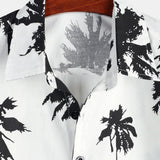Douwe Hawaïaans herenoverhemd met korte mouwen en bloemenprint – wit