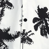 Douwe Hawaïaans herenoverhemd met korte mouwen en bloemenprint – wit