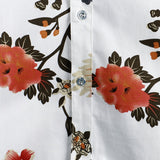 Wit zomeroverhemd voor heren met bloemen