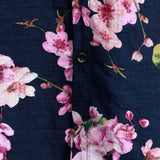 Herenoverhemd met bloemenprint in marineblauw of wit