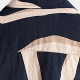 Hugo retro herenoverhemd met korte mouwen en strepen – marineblauw