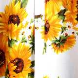Teun herenoverhemd met korte mouwen, borstzak en zonnebloemenprint – wit